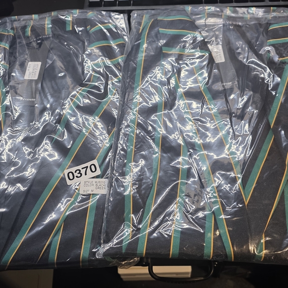 Reveuse NWT Elegant Black and Green Striped Women's Blazer S/M/L/XL - Picture 12 of 13